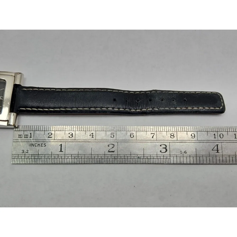 Vintage Etienne Aigner Womens Silver Black Dial Leather Quartz Watch New Battery